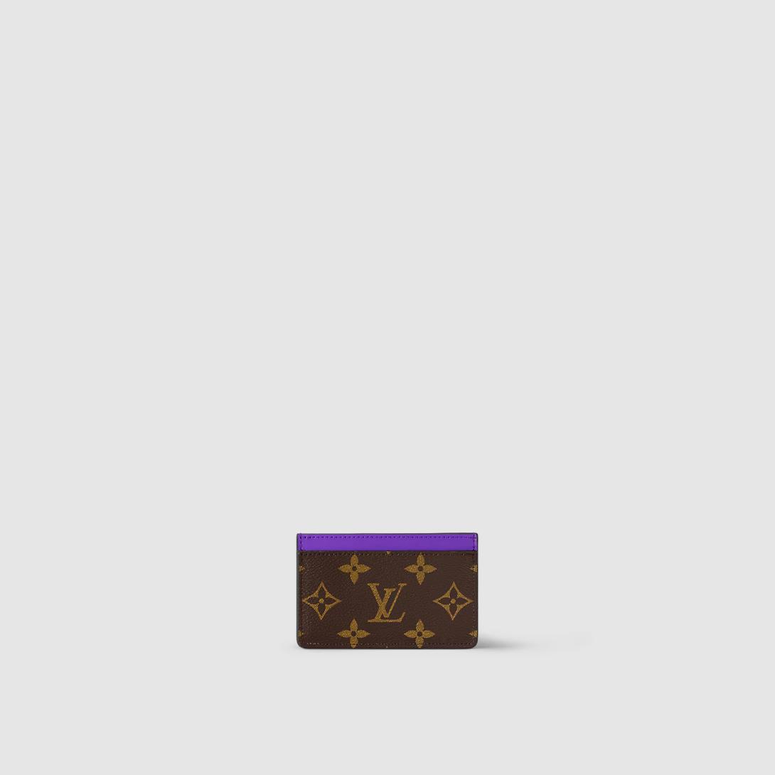 Ví Louis Vuitton Porte Cartes Simple Pm Monogram Macassar Nữ Tím